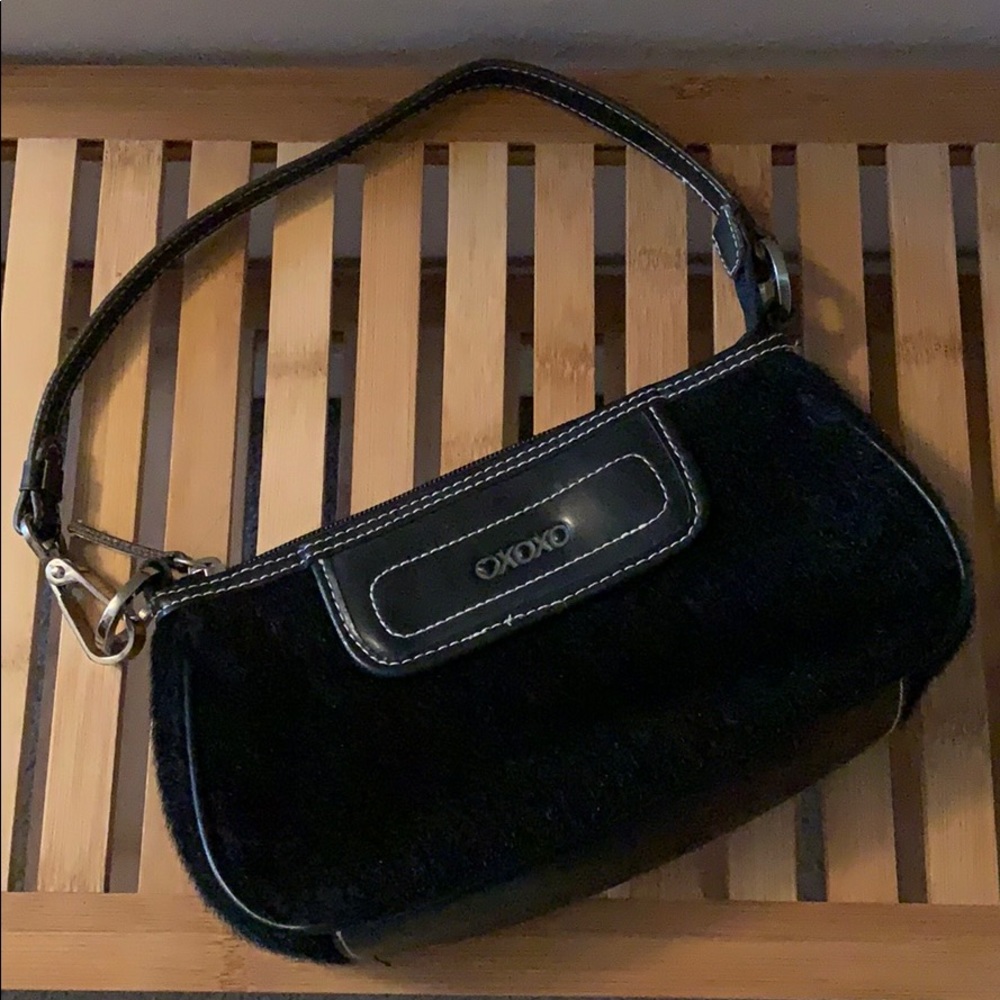 XOXO Black Fuzzy Shoulder Bag